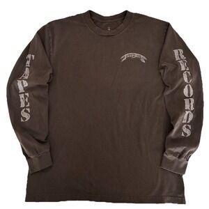 Travis Scott T Shirt L‎ Brown Long Sleeve Jackboys 2 A3 NEW *pinhole